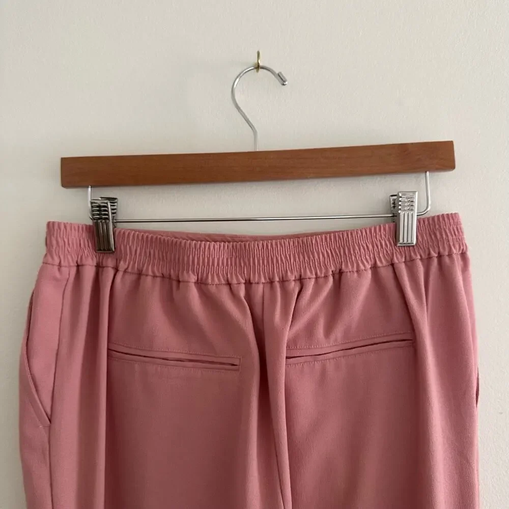 Anthropologie Mid Rise The Essential Pull On Trouser Pink S